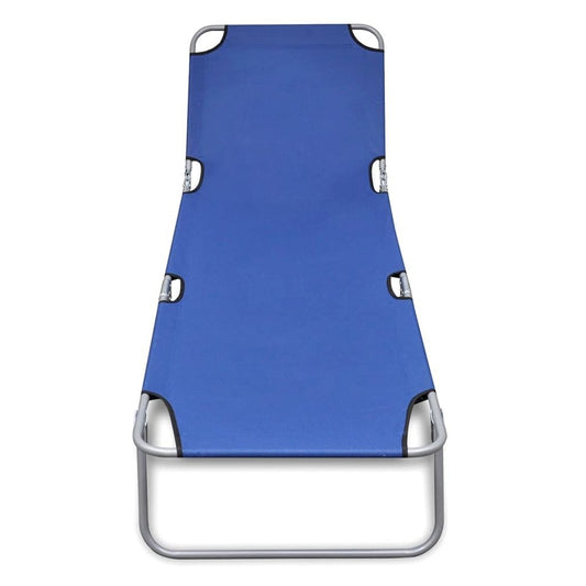 Sun Lounger Blue Powder-coated Steel Frame, Polyester Fabric