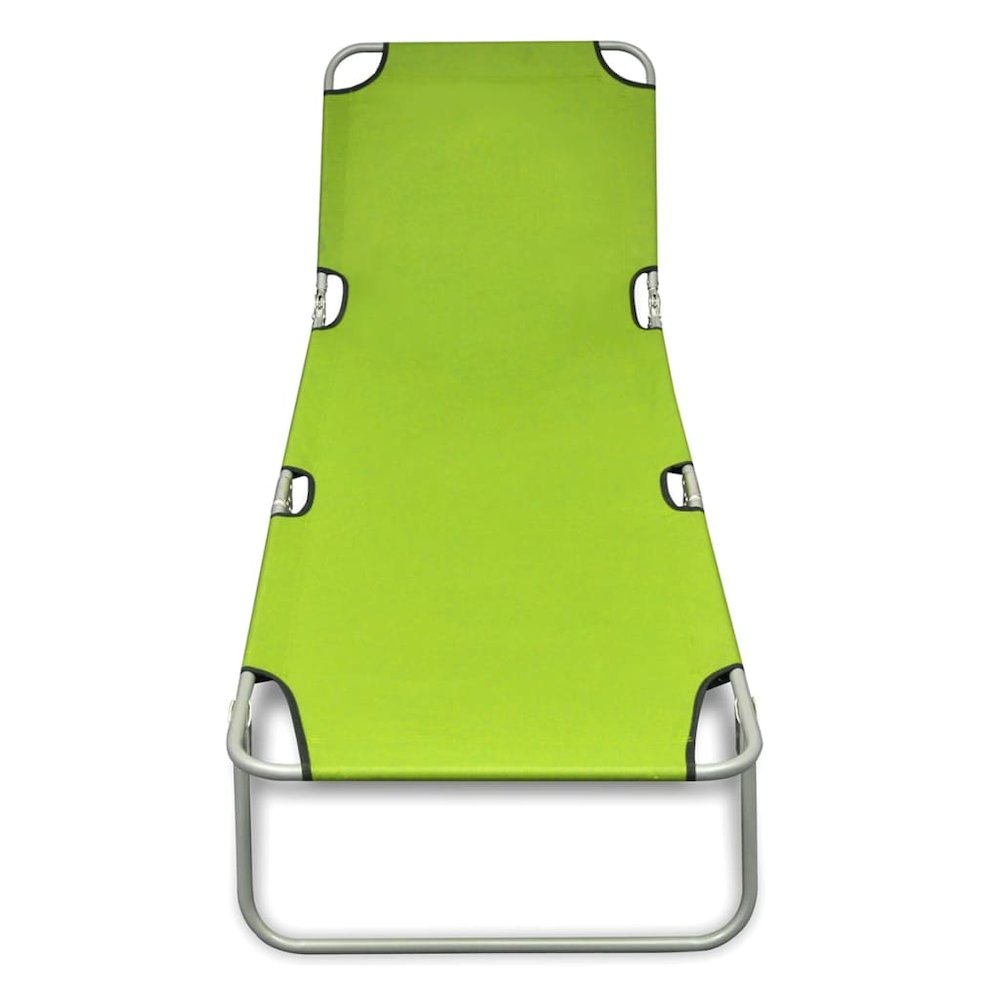 Sun Lounger Apple Green Polyester One Size Foldable Sun Lounger