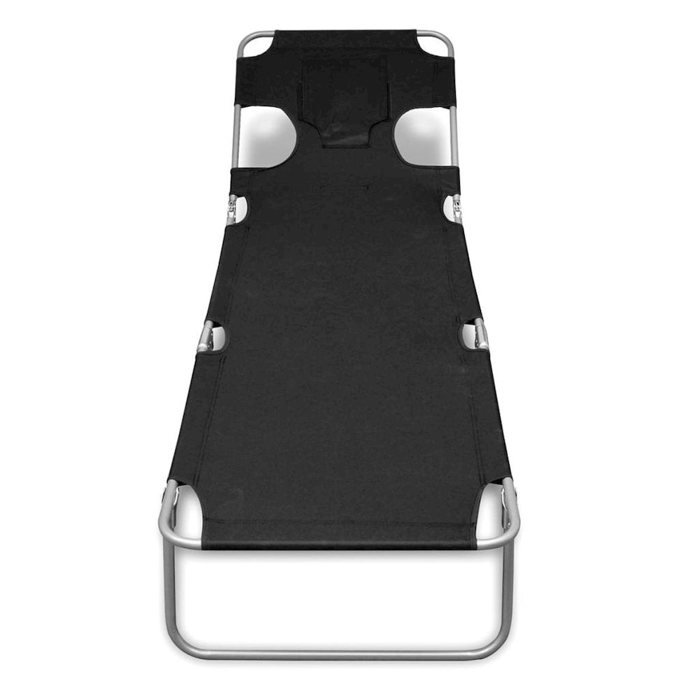 Sun Lounger Black Powder-coated steel, Polyester Standard