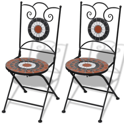 Garden Chair Set of 2 Terracotta Powder-coated iron Foldable