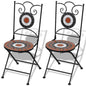 Garden Chair Set of 2 Terracotta Powder-coated iron Foldable