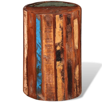 Stool Multicolored Reclaimed solid wood 17.7 x 11.8 in Durable