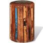 Stool Multicolored Reclaimed solid wood 17.7 x 11.8 in Durable