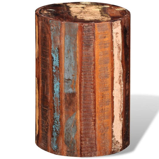 Stool Multicolored Reclaimed solid wood 17.7 x 11.8 in Durable