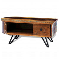 vidaXL Coffee Table with Iron Pin Legs Solid Reclaimed Wood, 241642