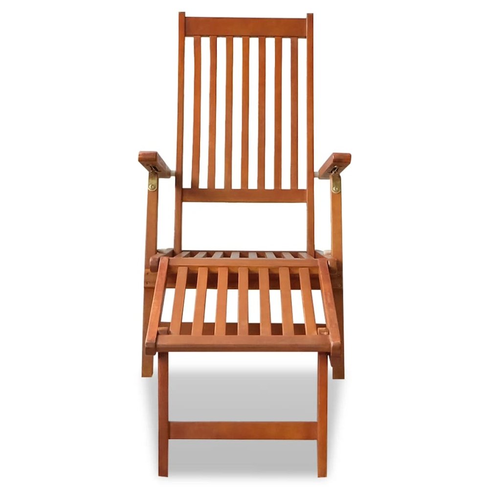 Sun Lounger Brown Acacia hardwood Standard Foldable