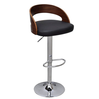 Bar Stool Set of 2 Black, Brown