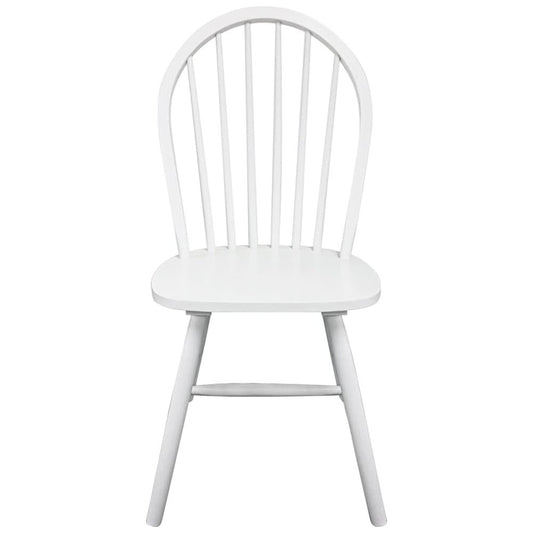 Dining Chairs 2 pcs White Solid Rubber Wood