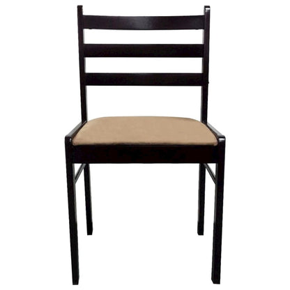 Dining Chairs 4 pcs Brown Solid Rubber Wood and Velvet