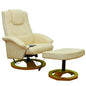 vidaXL Massage Chair with Footstool Cream Faux Leather, 241969