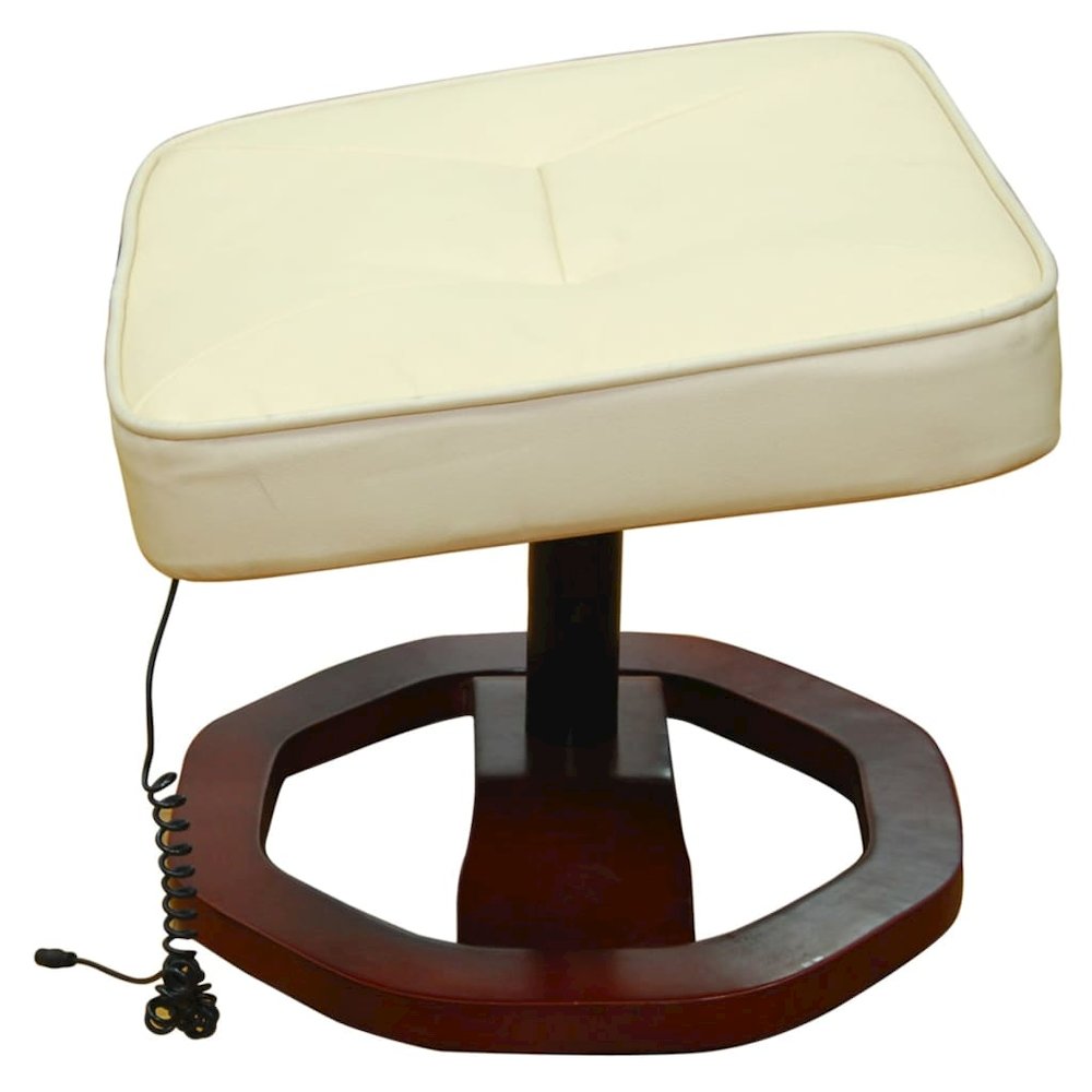 Massage Chair Cream Faux Leather Standard Massage Chair