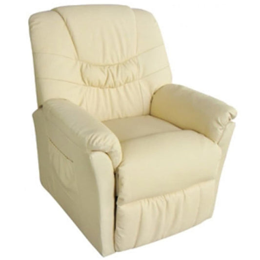 vidaXL Massage Chair Cream Faux Leather, 241891