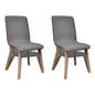 vidaXL Dining Chairs 2 pcs Dark Gray Fabric and Solid Oak Wood, 241903