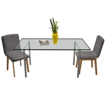 vidaXL Dining Chairs 2 pcs Dark Gray Fabric and Solid Oak Wood, 241903