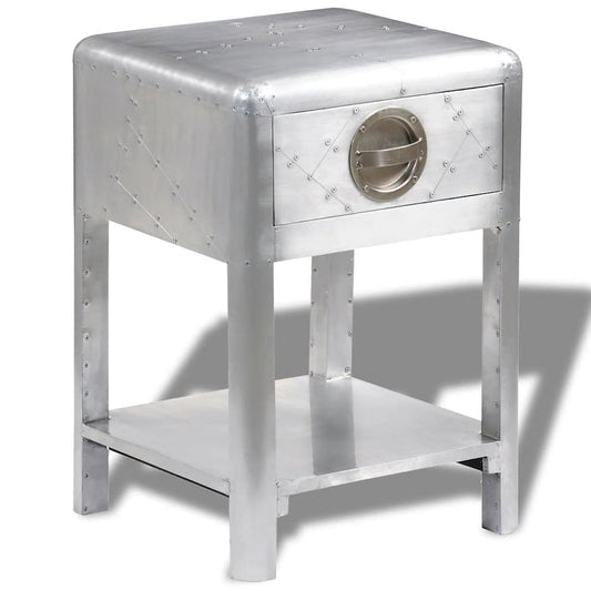 vidaXL Aviator End Table with 1 Drawer Vintage Aircraft Airman Style, 242115