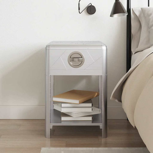 vidaXL Aviator End Table with 1 Drawer Vintage Aircraft Airman Style, 242115