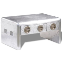 vidaXL Aviator Coffee Table 3 Drawers Vintage Aircraft Airman Style, 242119