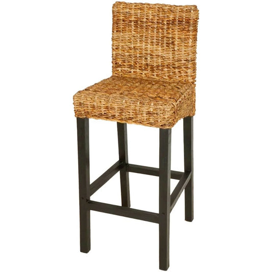 Bar Stool Set of 2 Dark Brown Mango wood Standard Durable