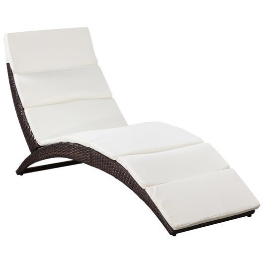 Sun Lounger Brown, Cream White