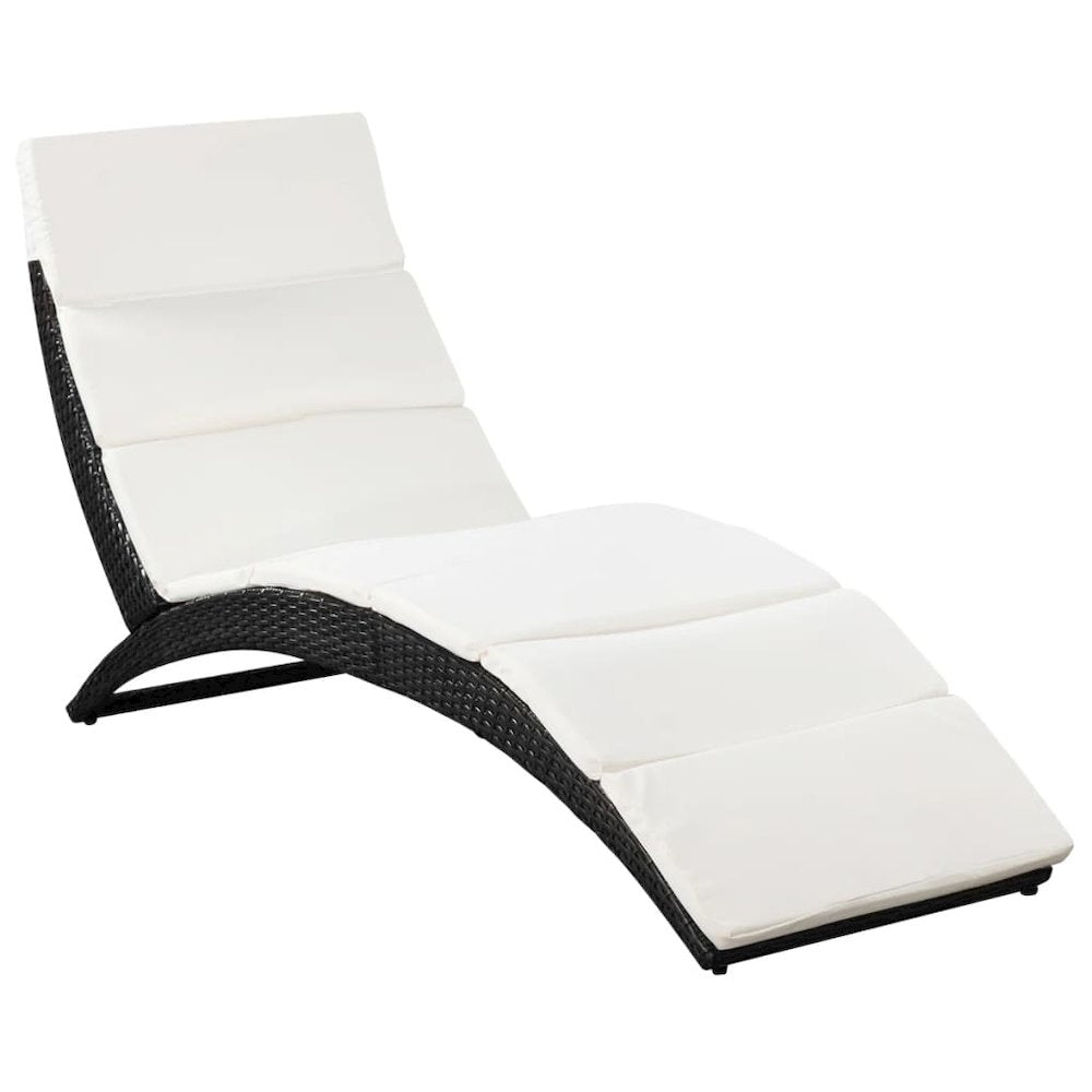 Sun Lounger Black, Cream White