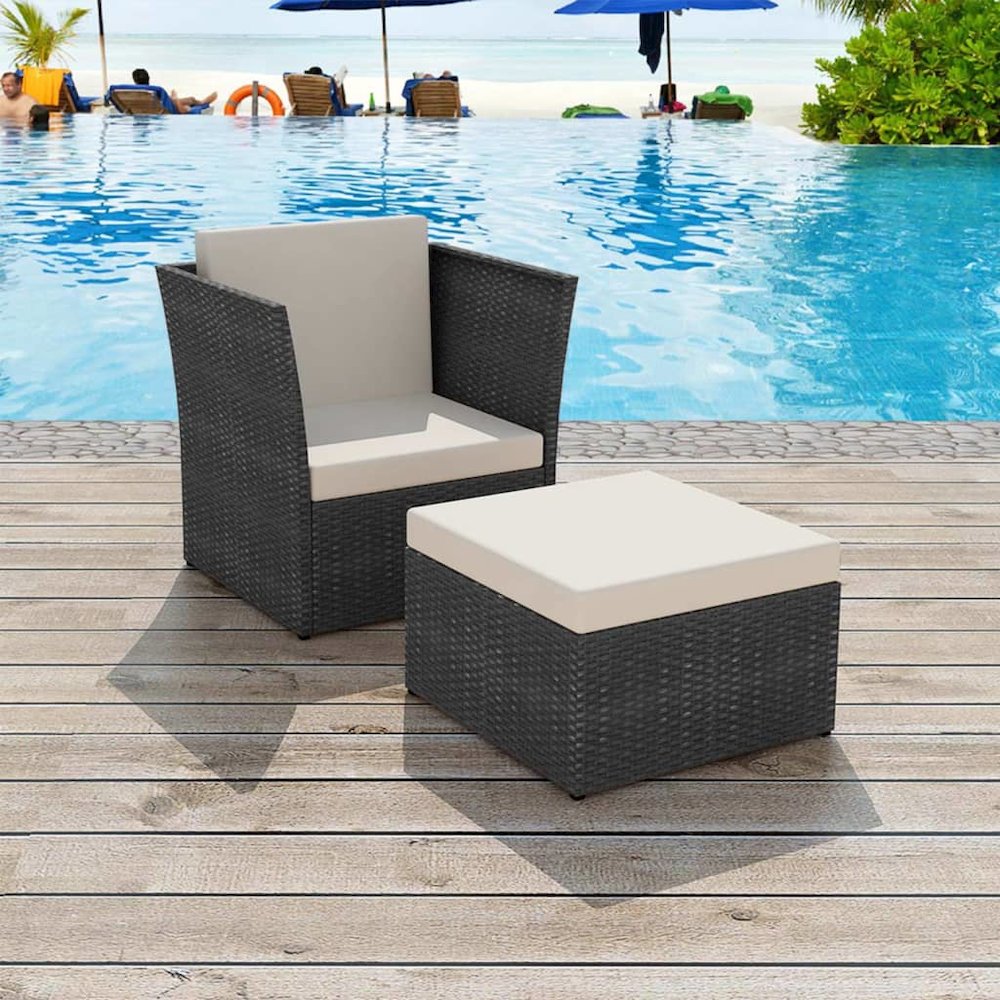 Outdoor Furniture Sets Black Powder-coated steel Large Durable