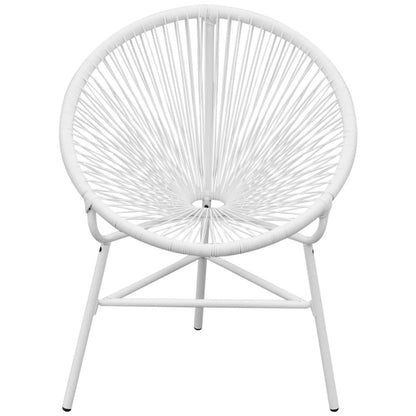 Garden Chair White PE Rattan, Powder-Coated Steel Medium Tough