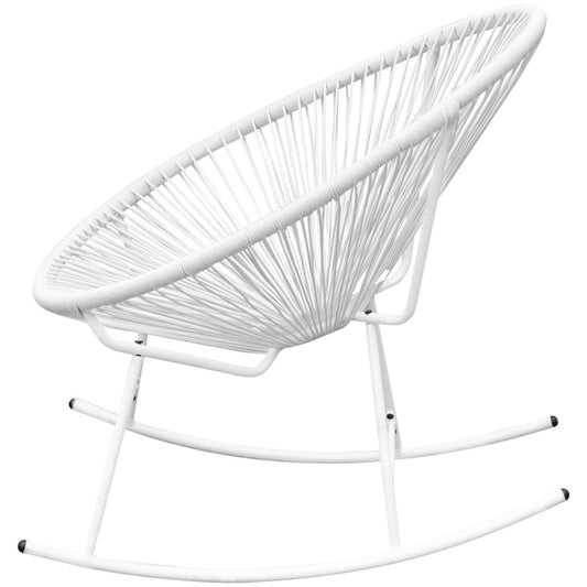 vidaXL Outdoor Rocking Chair White Poly Rattan, 42074