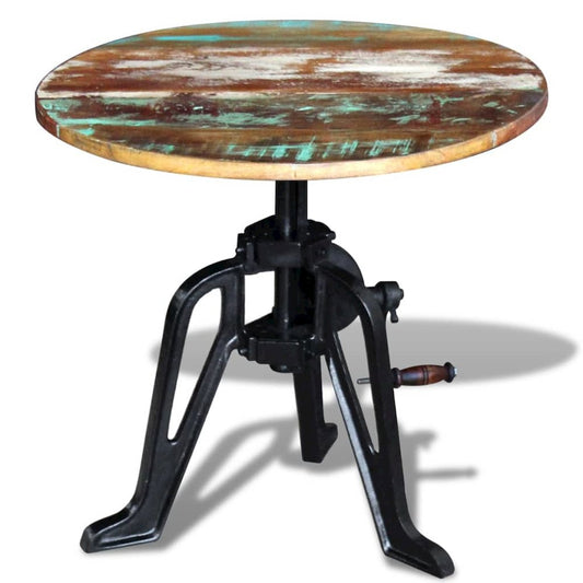 vidaXL Side Table Solid Reclaimed Wood Cast Iron 23.6"x(16.5"-24.8"), 243296