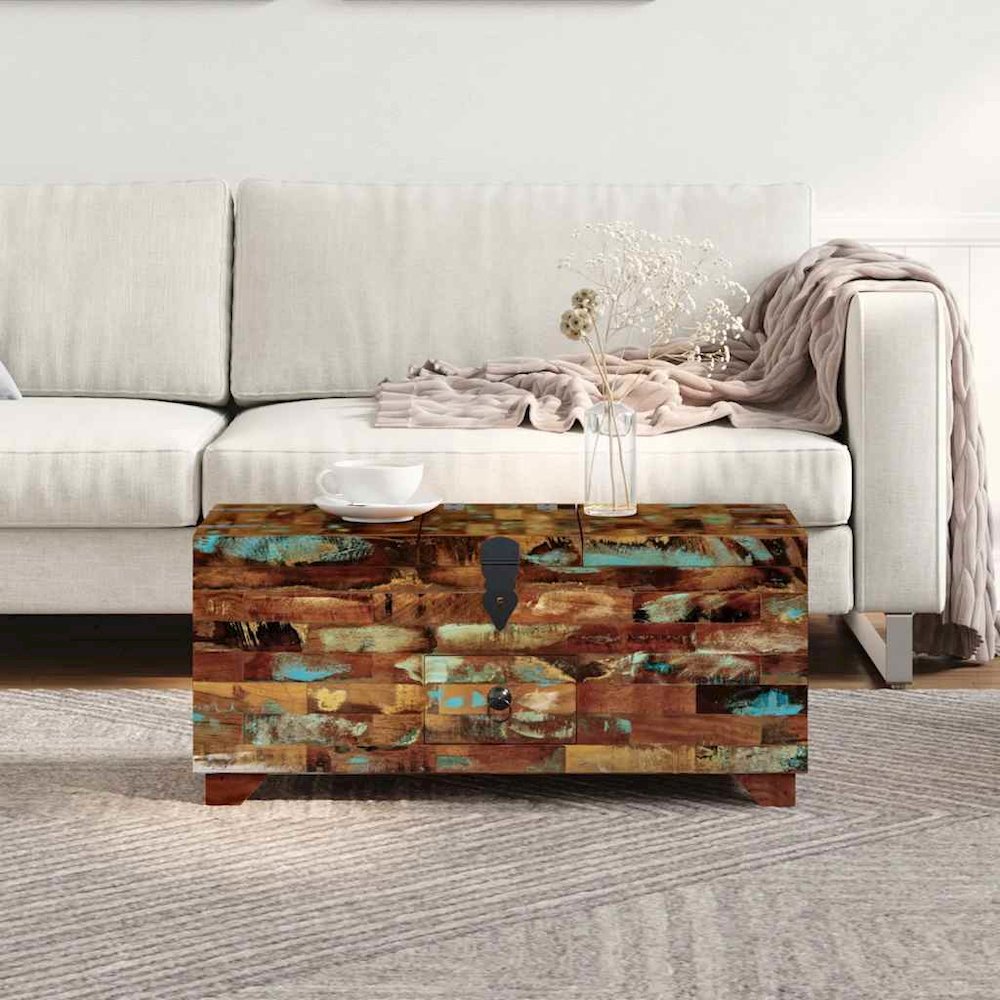 vidaXL Coffee Table Box Chest Solid Reclaimed Wood 31.5"x15.7"x13.8", 243320