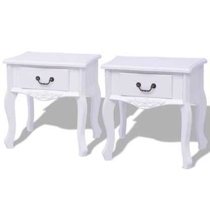 vidaXL Side Cabinet 2 pcs MDF White, 242750