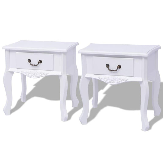 vidaXL Side Cabinet 2 pcs MDF White, 242750
