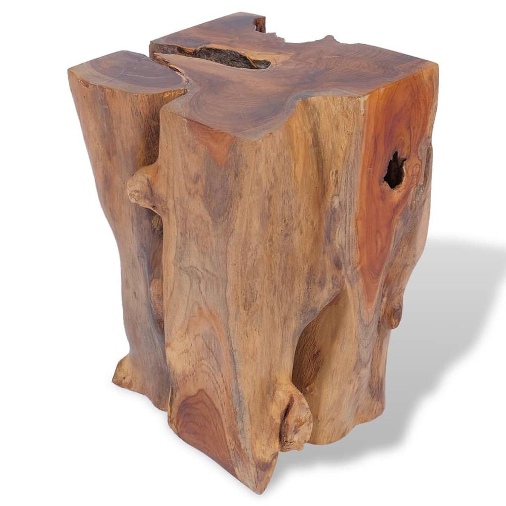 Stool Brown Solid teak wood Medium-sized Statement Piece Stool