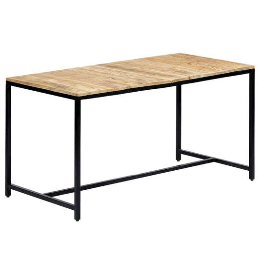 vidaXL Dining Table 55.1"x27.6"x29.5" Solid Rough Mango Wood, 247811