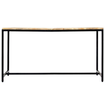 vidaXL Dining Table 55.1"x27.6"x29.5" Solid Rough Mango Wood, 247811