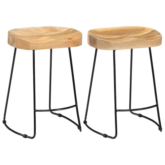 vidaXL Gavin Bar Stools 2 pcs Solid Mango Wood, 247836