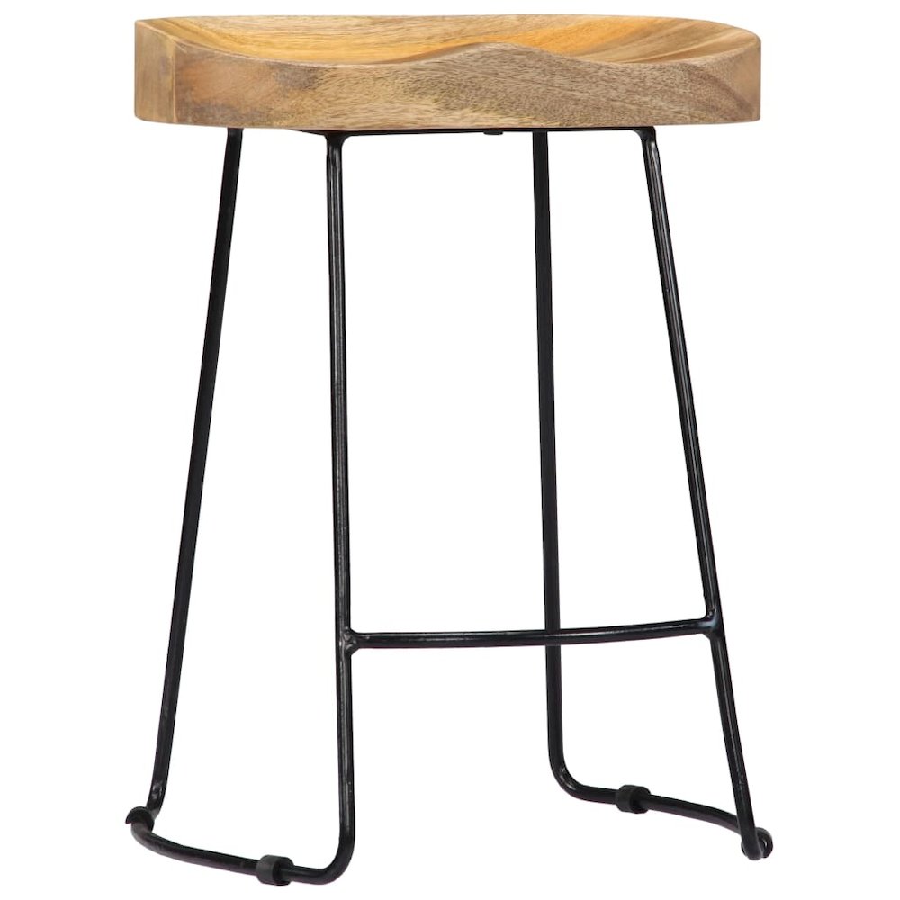 Bar Chair Set of 2 Brown and black