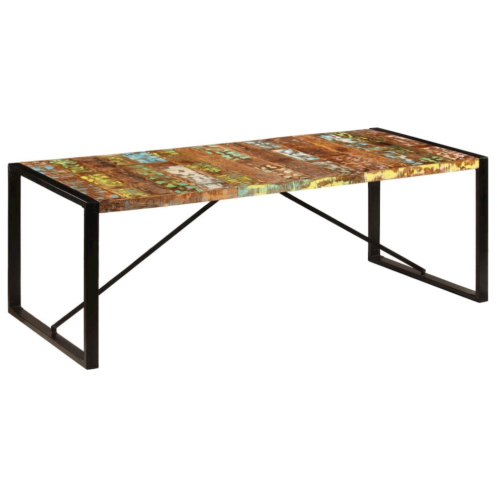 vidaXL Dining Table 86.6"x39.4"x29.5" Solid Reclaimed Wood, 247409