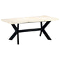 vidaXL Dining Table White 70.9"x35.4"x29.5" Solid Mango Wood, 247431