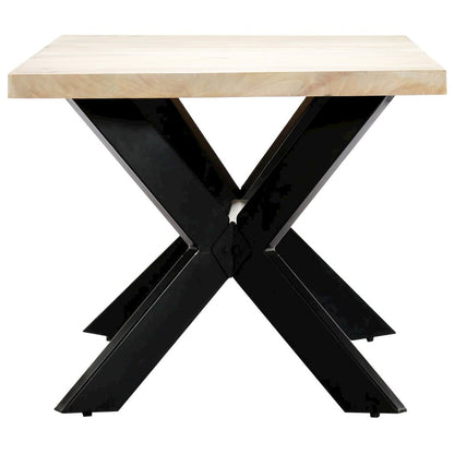 vidaXL Dining Table White 70.9"x35.4"x29.5" Solid Mango Wood, 247431