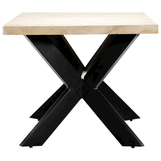vidaXL Dining Table White 70.9"x35.4"x29.5" Solid Mango Wood, 247431
