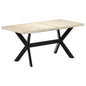 vidaXL Dining Table White 63"x31.5"x29.5" Solid Mango Wood, 247434