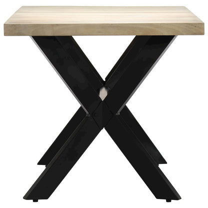 vidaXL Dining Table White 63"x31.5"x29.5" Solid Mango Wood, 247434