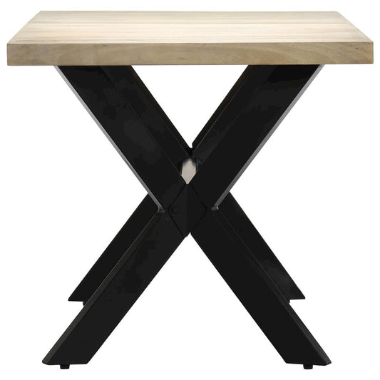 vidaXL Dining Table White 63"x31.5"x29.5" Solid Mango Wood, 247434
