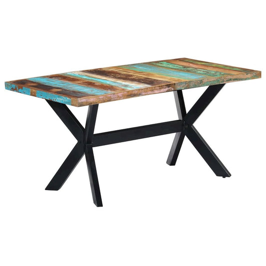 vidaXL Dining Table 63"x31.5"x29.5" Solid Reclaimed Wood, 247435