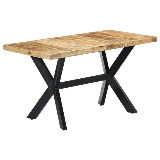 vidaXL Dining Table 55.1"x27.6"x29.5" Solid Rough Mango Wood, 247437