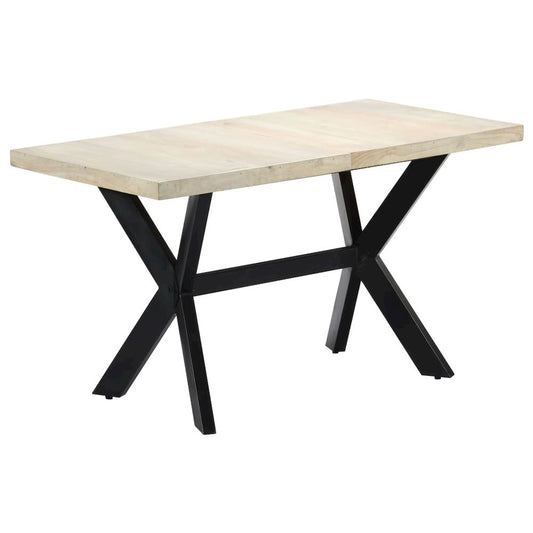 vidaXL Dining Table 55.1"x27.6"x29.5" Solid Bleached Mango Wood, 247438