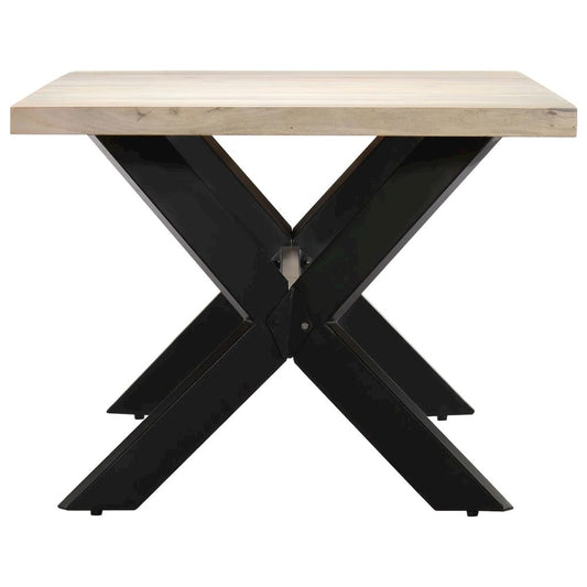 vidaXL Dining Table 55.1"x27.6"x29.5" Solid Bleached Mango Wood, 247438