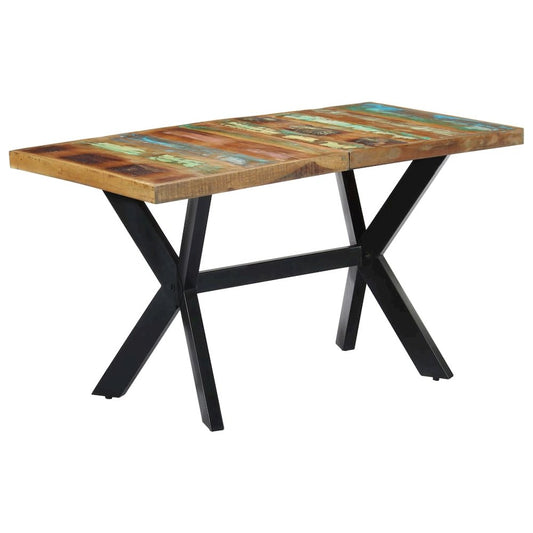 vidaXL Dining Table 55.1"x27.6"x29.5" Solid Reclaimed Wood, 247439