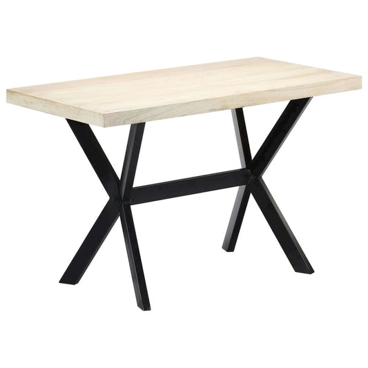 vidaXL Dining Table White 47.2"x23.6"x29.5" Solid Mango Wood, 247442