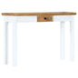 vidaXL Console Table White and Brown 43.3"x13.7"x29.5" Solid Mango Wood, 247737